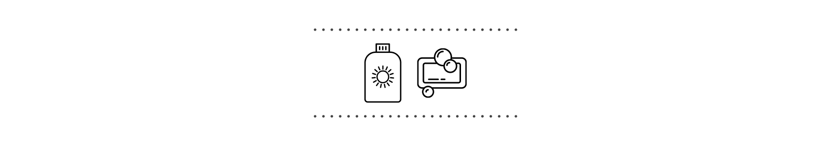 iconen van zonnebrandcréme en zeep